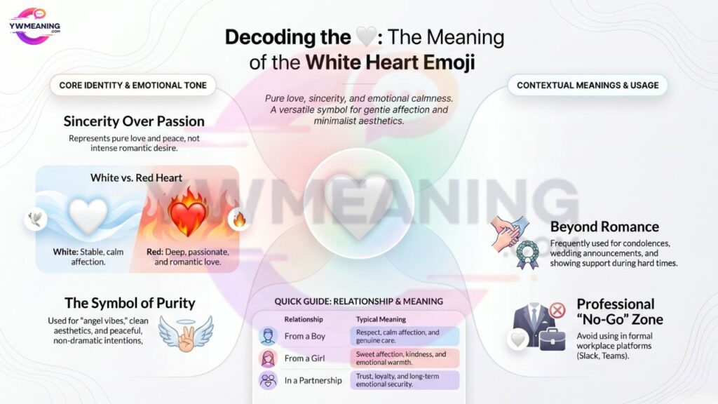 White Heart Emoji Meaning in Text Messages